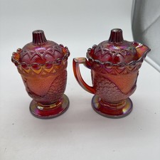 Westmoreland Imperial Ruby Iridescent “Peacock & Poppy” Master Set - WG Monogram picture