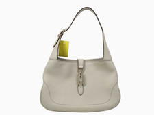 Gucci Jackie 137335 Ivory Leather Shoulder Bag Hobo Handbag Vintage picture