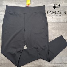 Ruby Rd. Pull On Straight Leg Pants Black NWT Size L picture