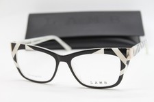 NEW L.A.M.B. LAUF113 BLK BLACK BONE GOLD AUTHENTIC EYEGLASSES W/CASE 56-17 picture