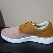 Orthofeet Low Top Lace Up Athletic Sneakers Brown White Walking Hiking picture