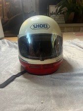 Vintage Shoei Full Face Motorcycle Helmet White and Red picture