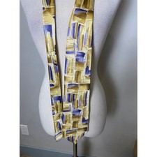 J Garcia Rhino & Puppy Collection 34 Silk Tie Vintage 90s Abstract Gold Purple picture