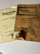 ORIGINAL 1957 TRIUMPH INSTRUCTION MANUAL #1 Plus Owners Handbook 750cc picture