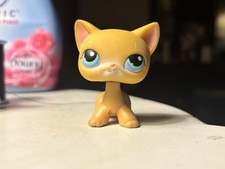 Littlest Pet Shop #71 Orange Shorthair Cat Authentic Kitty Figure LPS Blue Eyes picture