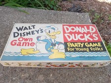 Vintage 1938 Walt Disney Donald Duck Party Game Parker Brothers Board Game Boxed picture