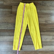 60s VINTAGE Manhattan Yellow Tapered Trouser Pants Elastic Waist Size XS #2802 picture