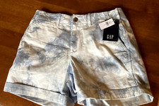 NEW ~ GAP Women's Cloudy Blue Khaki Tie Dye Short 5