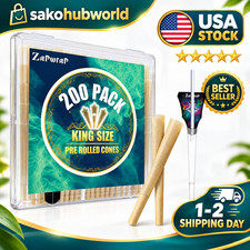 200 PACK Cones Rolling Paper | King Size | 108Mm | Pre Rolled Cones with Paper L picture