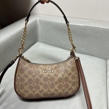 COACH Women’s Teri Leather Casual Shoulder Bag 9.6 in picture