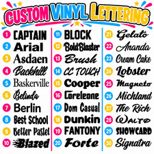 Custom Text Vinyl Lettering Sticker Decal Personalized -ANY TEXT - ANY NAME - picture