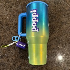HydroJug x Poppi 40 fl oz Stainless Steel Straw Tumbler Green Degrade picture