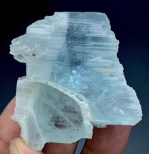 Rare Cat’s Eye Aquamarine Crystal With Quartz And Garnet From Pakistan 72 Gram. picture