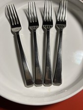 4 GORHAM DESIGN Studios Tristan DINNER  FORK Japan Geometric Art Deco 18/8 picture