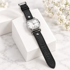Brighton Ferrara Montecito Watch Reversible Leather Strap Silver Tone New Batt. picture