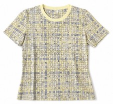 Authentic HERMES Bolduc au Carre T-shirt crew neck cotton Yellow Blue 38 picture
