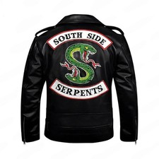 Riverdale Southside Serpents jughead jones Cole Sprouse Men Leather Biker Jacket picture