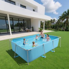 Uimoso Rectangular Steel Frame Pool 118 x 78 x 30 in Above Ground Swimming Pool picture