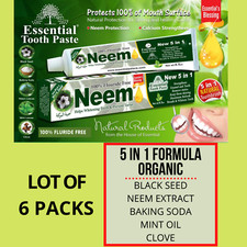 6 PACKS- NEEM Toothpaste, Organic ingredients, Fluoride Free & Vegetable Base picture