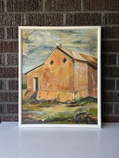 Vintage 1974 Expressionist Landscape Oil Painting Adobe Mission Church Signed picture