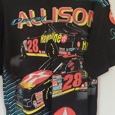A-Star Promotions Davey Allison NASCAR Havoline #28 Racing T-Shirt Black L picture