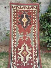 Rug Kilim Wool Jute Runner Hand Woven Vintage Carpet Vintage Oriental Area Rugs picture