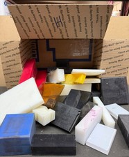 MIXED BOX LOT CNC MACHINABLE PLASTIC rod flat stock NYLON DELRIN UHMW POLY ETC H picture