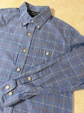 Orvis Country Twill Shirt Mens Medium Blue Plaid Button Down Long Sleeve EUC picture
