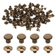 50set M5 x 8mm Chicago Screw Metal Stud Screw Rivets for Leather Bronze picture