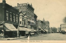Walnut Street Looking East, Kokomo IN Indiana Vintage Photo Postcard COPY picture