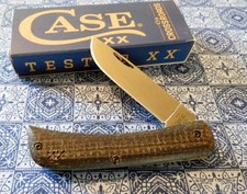 CASE XX 66382 CROSSROADS XR SODBUSTER JR KNIFE BLACK MICARTA DAYGLOW LINER S35VN picture