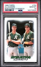 1988 Topps Mark McGwire Jose Canseco #759 PSA 10 Bash Brothers RARE Low Pop picture