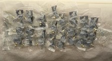 26 NOS Belwith FKI P35-CA3 Crystal Acrylic Cabinet Knobs Polished Brass Japan picture