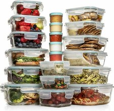 Razab Set of 35 PC Glass and Plastic Food Storage Containers with Airtight Lids picture