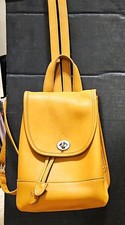 Vintage Coach Daypack 9960 Leather Backpack Turnlock British Tan Camel 1999 picture