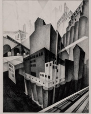 Louis Lozowick : Minneapolis : Art Deco Industrial Cityscape Print 1925 picture