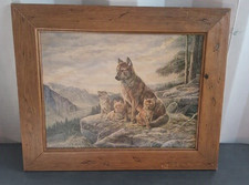 Vintage Ruane Manning Framed Wolf Print picture