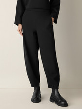 Eileen Fisher Women's Black Washable Flex Ponte Curved Lantern Pant Petite Sz PM picture