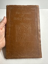 Antique Baby Book The Book Of Baby Mine Leather Cover Junk Journal Scrapbook picture