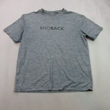 RHOBACK Men's Large L Activewear T-Shirt Gray Heather Performance Crew Neck Top picture