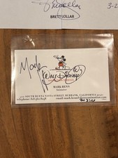 Mark Henn Signed Autograph Disney Animator Business Card Mickey Sketch COA picture