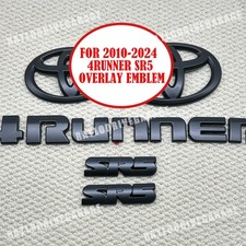 2010-2024 For 4Runner SR5 Front Grille & Rear Overlay Emblem Matte Blackout Kits picture