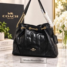 COACH CDR00 Evelyn Shoulder Bag Quilting  Leather Medium Purse Handbag New picture