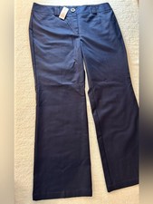 Ann Taylor Petites Signature Fit Bootcut Pants Navy 14P NWT picture