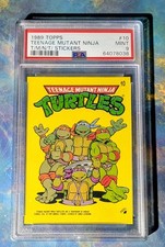 1989 TOPPS TEENAGE MUTANT NINJA Turtles T/M/N/T/ STICKERS #10 PSA 9 LOW POP picture