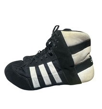Vintage 1996 Adidas Club Mondial Absolute Black White Wrestling Shoes Mens Sz 9 picture