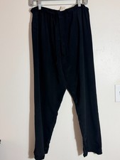 VINTAGE NORMA KAMALI BLACK SILK DRAWSTRING DROP CROTCH HIGH WAIST PANTS M picture