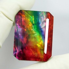 50.70 Ct Certified Natural Ammolite Opal-Like Organic Doublet Loose Gemstone  picture
