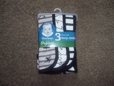 GErber organic terry lined burp cloths New Dinos picture