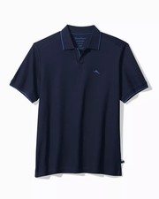 Tommy Bahama Men's Emfielder Johnny Collar IslandZone Polo, Blue Note picture